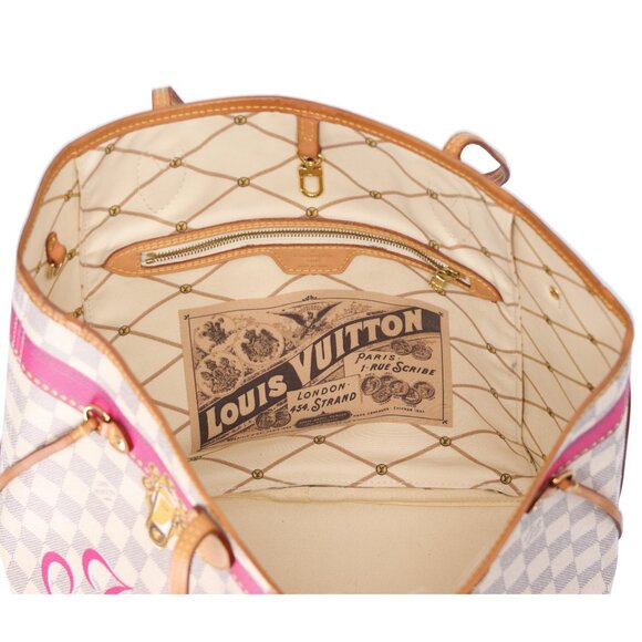 Louis Vuitton Neverfull MM Summer Trunk Hawaii Tote Bag N41734 Damier Azur - Picture 10 of 10